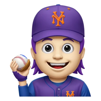  McDonald’s grimace mascot dressed in New York Mets gear sticker