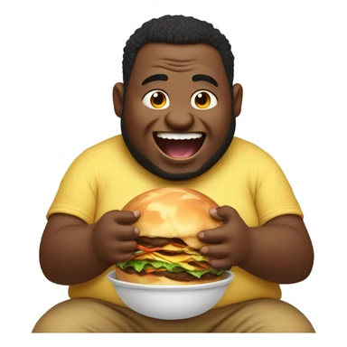 Fat guy eating a planet sticker