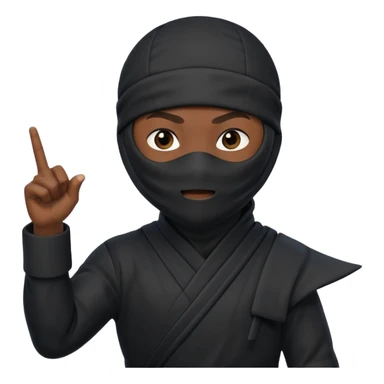 Crea un memoji con este emoji 🥷🏽 y este👈🏽 sticker