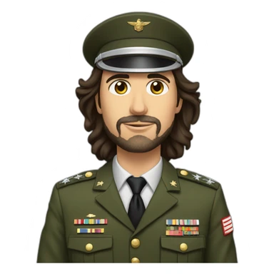 Pablo iglesias con uniforme militar sticker