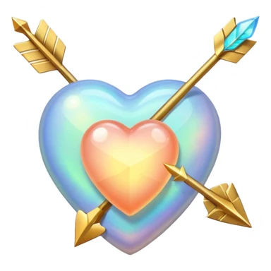 Opal heart with arrow through it  sticker