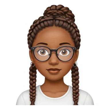 black girl with braids and glasses and good earrings sticker
