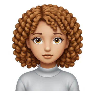 a light tanned girl with curly short length brown hair, black eyes, with y2k light color palette makeup and y2k outfit sticker