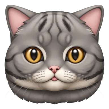 A grey striped Scotch fold with folded ears, a cute cat sticker