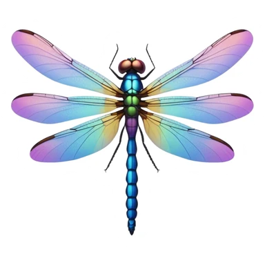 Peaceful Dragonfly change color  keep  black background  sticker