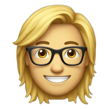 A nerd with glasses and smile sticker