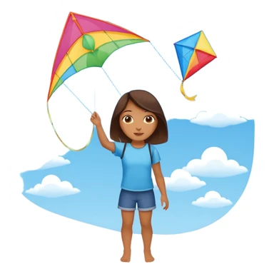 girl with kite,Kite Flyers, big kite. sticker