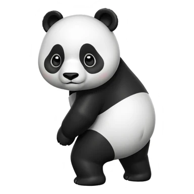 thick panda turned around sticker