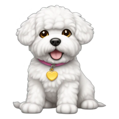 perro bichon blanco sticker