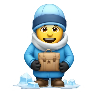 Frozen mailman in ice block sticker