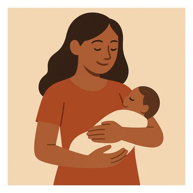 modern flat toon mother, simple background sticker