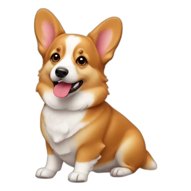 Corgi Dog strawberry  sticker