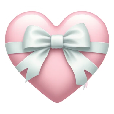 Pastel pink heart with white bow sticker