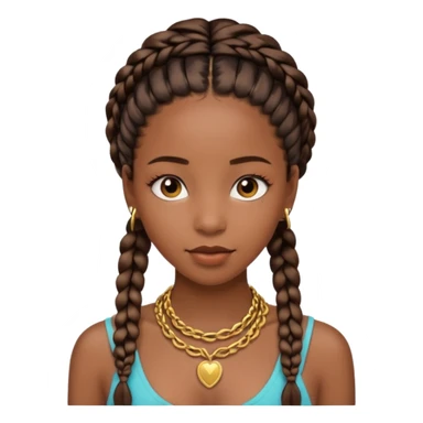 An black girl beatful with braids sticker
