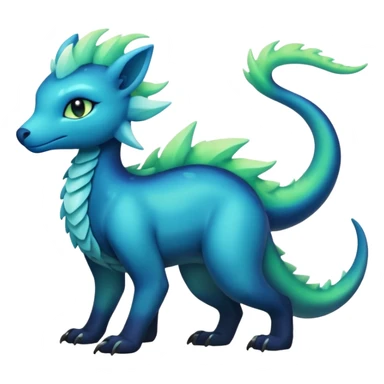 Shiny Dark Edgy  Aurorus-Inteleon-Amaura-Fakémon-hybrid-creature (full body)  sticker