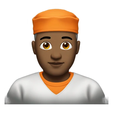 white American prisoner in an orange uniform. very realistic and detailed sticker
