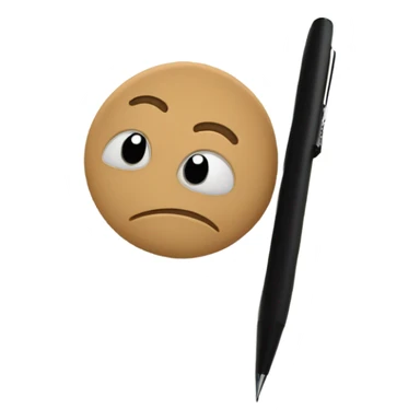 Tan spiral notebook and a pen  sticker