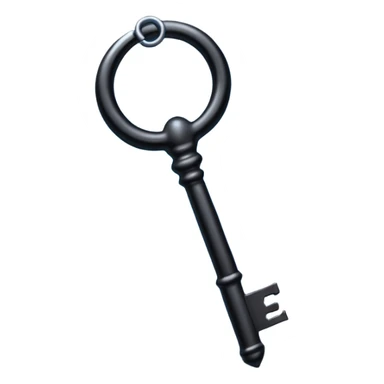 iOS emoji, minimal dark key, flat, fantasy item sticker