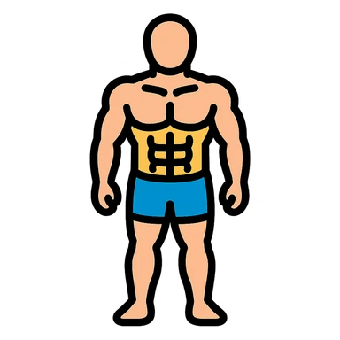 athletic muscular male body type, standing sticker