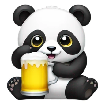 Panda wearing yellow and drinking beer  sticker