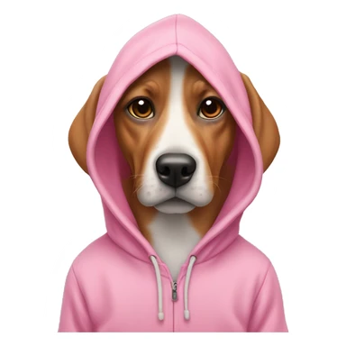Dog ￼wearing a pink hoodie  sticker