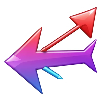 color gradient between red and purple glitter arrow right sticker