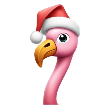 flamingo with santa hat  sticker