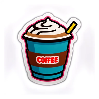 coffee in coconut sticker