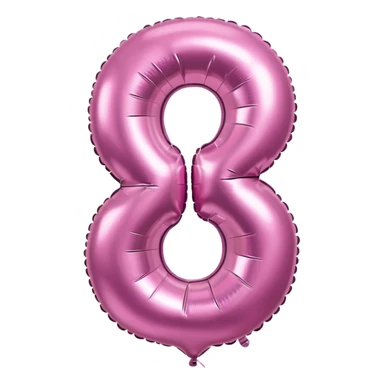Pink foil balloon in the shape of a number 6 sticker