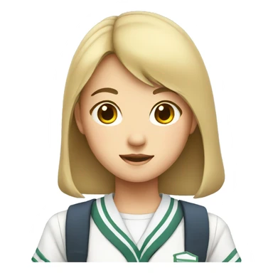 young asian girl wearing school uniform sticker