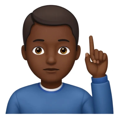 A person pointing is his head sticker