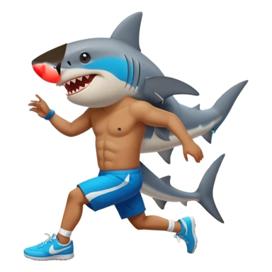 Shark with Nike shoes Dancing at a beach sticker
