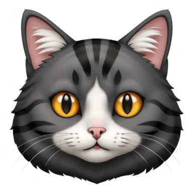 Black striped cat white nose sticker