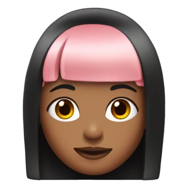 A girl with black hair and pink bangs sticker