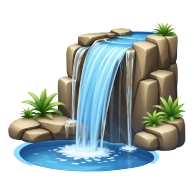 Tall stream of water cascading into a pool. sticker