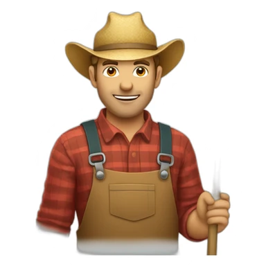 farmer pitchfork sticker