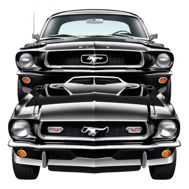 Black Old Ford Mustang sticker