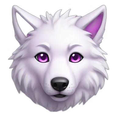 pink white wolf furry purple eyes sticker