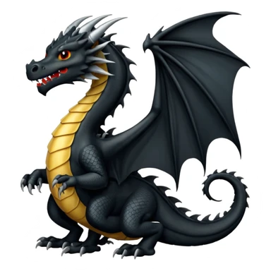 dragon negro, enojado sticker