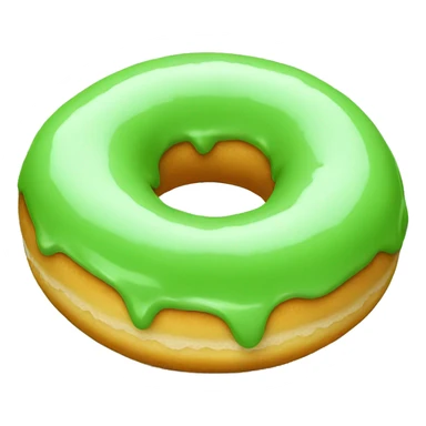 donut with light green glaze sticker