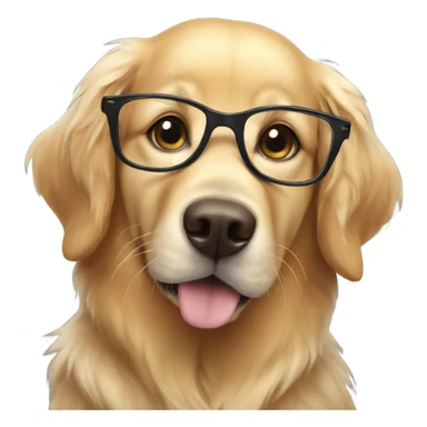 Light fur golden retriever wearing glasses sticker