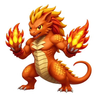 Elemental Fighting-type-Fire-type natural Pokémon-Fakémon-creature sticker