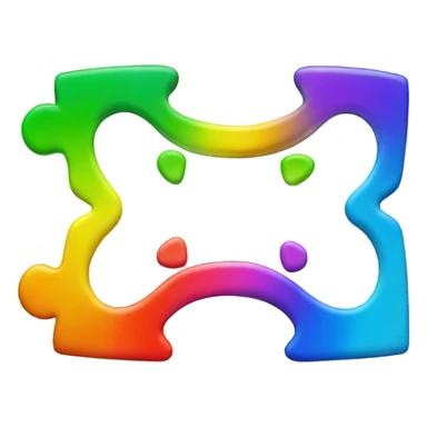 Rainbow-colored puzzle piece sticker