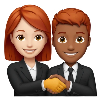 two black and redhead emoji’s handshaking  sticker