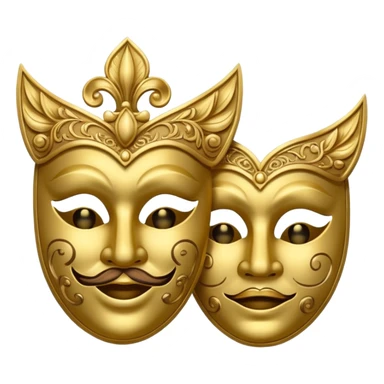 Happy and sad masks theater sticker