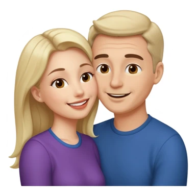 Woman on husbands face sticker