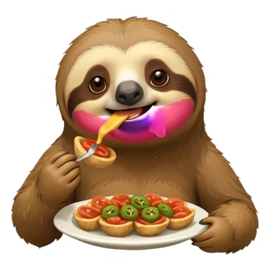 A sloth eating some Spanish tapas sticker