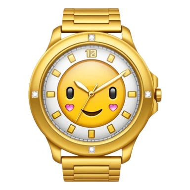 Crea un reloj de oro amarillo con muchos diamantes, sin la cara de fondo sticker