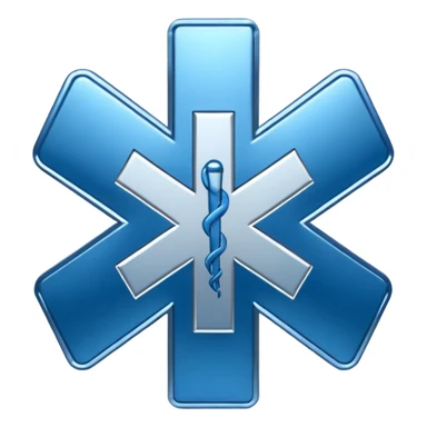 blue medical star of life symbol sticker