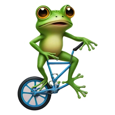 Frog on a unicycle sticker